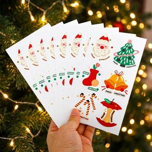 Feuille d'autocollants de Noël imprimés FX, découpés à la forme, autocollants adhésifs, dessins animés du Père Noël pour décorations de fêtes - Product Image 1