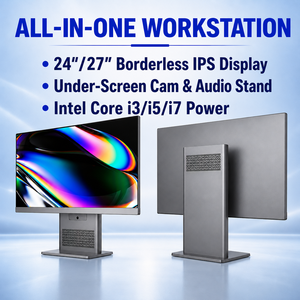 คอมพิวเตอร์ตั้งโต๊ะออลอินวันพร้อมขาตั้งโลหะ ขนาด 24 27 นิ้ว FHD 1920x1080 Intel Core I5 DDR4 SSD Windows 11 สำหรับใช้งานธุรกิจสำนักงาน - Product Image 1
