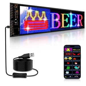 Panneau d'affichage LED flexible <span class=keywords><strong>P5</strong></span>, panneau publicitaire à message défilant, contrôle intelligent par application, panneau d'affichage LED programmable, yeux LED pour voiture - Product Image 1