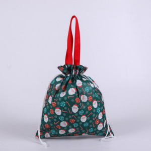 Sacs cadeaux personnalisés en gros avec cordon de serrage, motif feuille d'Halloween - Product Image 1