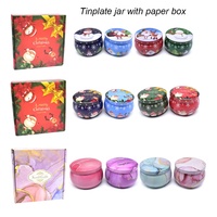 4pcs carré Boîte en papier Vide Fer Étain Bougie Pots En Étain Bougie Parfumée Fer Stockage Emballage avec Cire de Soja Bonbons