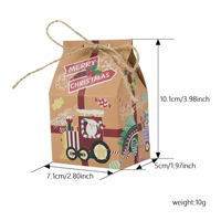 Boîte cadeau en forme de maison écologique en matériaux recyclés avec ficelles pour les fournitures de fête de Noël, emballage de bonbons, de chocolat, de sushi