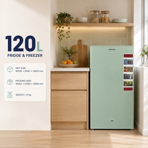 Mini-réfrigérateur vintage rétro Samsonic 120L avec compartiment congélateur, économe en énergie, fonctionnement silencieux, réfrigérateur compact pour dortoir ou bar - Product Image 1