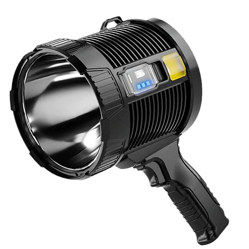 Super Bright Rechargeable Solar Spotlight LED Cob Light Handheld Large Flashlight Waterproof Outdoor Working Camping Lamp