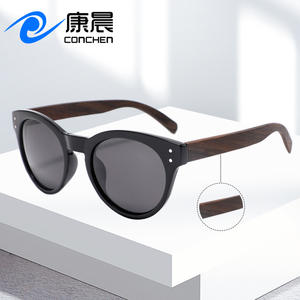 Nuevas Gafas de Sol Cat Eye con Montura de PC y Lentes TAC con Protección UV400, Unisex, Modernas, Redondas, de Madera de Bambú - Product Image 5