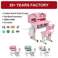 Ensemble de bureau et chaise d'étude réglables pour enfants avec boîte de rangement pour livres, table d'écriture ergonomique à hauteur réglable pour enfants