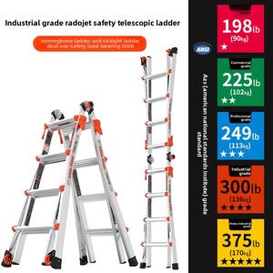 <span class=keywords><strong>Escalera</strong></span> Telescópica de Aleación de Aluminio de Alta Resistencia Leidujie con Mecanismo de Bloqueo a Presión, <span class=keywords><strong>3</strong></span>-6 Peldaños, Diseño Moderno para Uso en Construcción - Product Image 2