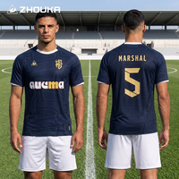 Livraison rapide, maillot de football personnalisé pour hommes, tissu jacquard de qualité supérieure, respirant, maillot de football à haute élasticité, uniforme d'équipe