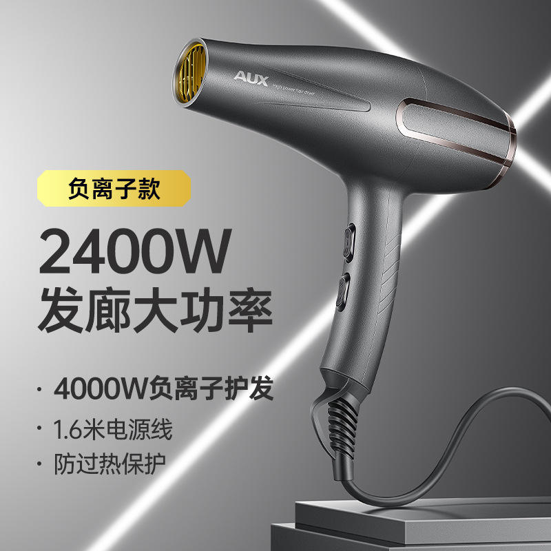 สีเทา - กำลังไฟสูง 2400W - ไอออนลบแสงสีฟ้า