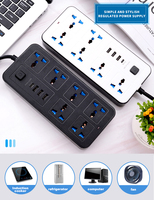 Nouvelle innovation, multiprise 6 voies, 3 USB, 1 type-c, 3 mètres de long, prise de courant USB, fil de cuivre pur, prises de courant