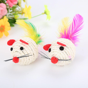 Durable Bite-proof Plush <b>Rat</b> <b>Toy</b> Colorful Feather Indoor Multi-cat Household Interactive Pet Teaser Mouse <b>Toy</b> for Cats - Product Image 2