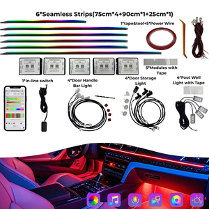 Bộ đèn viền nội thất ô tô RGB 18 bóng bán chạy, dải đèn LED đẹp mắt để nâng cấp nội thất xe hơi - Sản phẩm bán chạy - Product Image 1