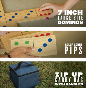 Juego de Dominó de Madera para Exteriores, Manualidades para Adultos y Niños, 28 Piezas de Dominó de Formato Grande para Fiestas de Cumpleaños, Vacaciones y Familia - Product Image 4