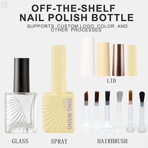 时尚奢华空指甲油瓶制造商销售高品质玻璃凝胶瓶，带刷子和盖子 - Product Image 5