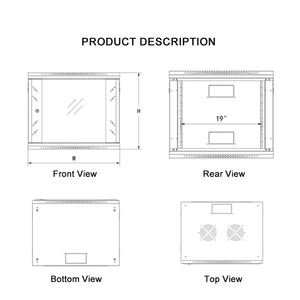 Gabinetes de pared WSX Mini de 19 pulgadas para Internet 4U/6U/9U/12U, gabinete vertical para servidor de 19 pulgadas - Product Image 6