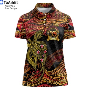 2025 vente chaude papouasie-nouvelle-guinée 50e anniversaire personnalisé femmes o-cou polo PNG <span class=keywords><strong>paradis</strong></span> oiseau motif femmes chemise de <span class=keywords><strong>golf</strong></span> - Product Image 3