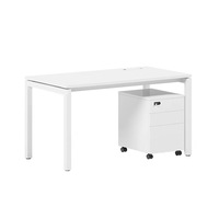 Ensemble de bureau commercial moderne et minimaliste pour 4 à 6 personnes, bureau informatique double en bois blanc, design en forme de barre, livraison gratuite