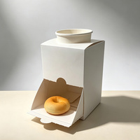 Boîte d'emballage portable tout-en-un pour café et pain, idéale pour pique-nique en extérieur - Boîte à emporter en papier pour croissant au becquet