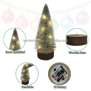 Xams Gift Artificial Green Mini <b>Bottle</b> <b>Brush</b> Christmas <b>Tree</b> with LED Snowflake Decor -Lit -Easy Setup for Home Office Party - Product Image 4