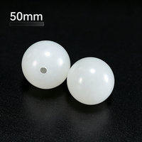 Boules en plastique PE blanches creuses personnalisées de 25 mm, 25,4 mm, 50 m, en vrac, avec trou, à vendre