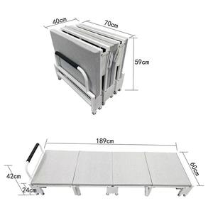 Cama plegable Myb, 189x60x2442cm, cama de dormitorio ajustable de Metal gris, diseño minimalista para niños, adultos y ancianos - Product Image 4