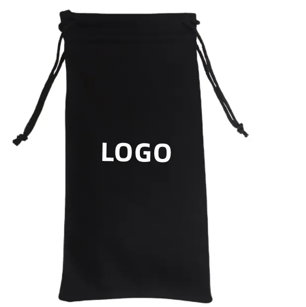 Vente en gros sac pochette avec logo personnalisé impression personnalisée de lunettes tissu doux emballage en microfibre sacs de lunettes de soleil avec cordon de serrage