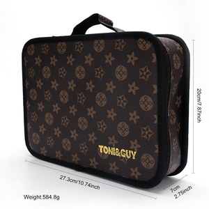 Sac de rangement portable multifonctionnel en PU pour outils de coiffure, tondeuse électrique, ciseaux, étui de barbier, fermeture éclair, sac cosmétique - Product Image 6