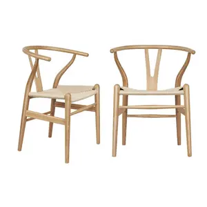 Ash Wooden chair Hans Wegner Denmark Y-Chair Solid wood dining Wishbone chair professional manufacturers