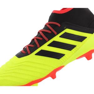 Chaussures Adidas Predator 18.2 FG pour hommes Couleur : Jaune solaire/Noir cœur/Rouge solaire 100% authentique - Product Image 3