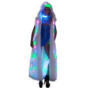 Dasheng Led Tron Dance Wear Halloween Light up Costume Party <strong>Rave</strong> <strong>Clothing</strong> Clothes Women <strong>Men</strong> Wear Led Fur Dance Jacket - Product Image 2