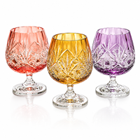 Ensemble de gobelets en cristal coloré faits à la main, verres à pied taillés par des artisans, style vintage, pour mariage, banquet, hôtel, fête, élégant, maison, Chine