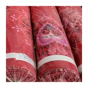 Microfiber bedsheet fabric roll twill red disperse printed 3d vintage floral fabric for bedding