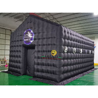 Tente de fête gonflable noire Oxford pour événements d'hiver, tente de discothèque portable et mobile, garantie 1 an, utilisation en extérieur
