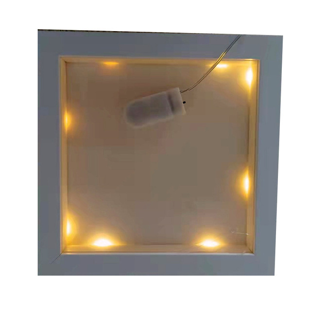 Handmade Photo Frame LED Lights Hollow Resin Specimen Frame With Lights Picture Frame DIY Night Light Desktop Decoration