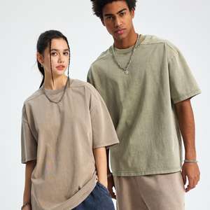 T-shirt a maniche corte da uomo in puro cotone, vestibilità ampia, stile vintage con lavaggio batik, marca americana di moda giovanile, stile Ins. - Product Image 4