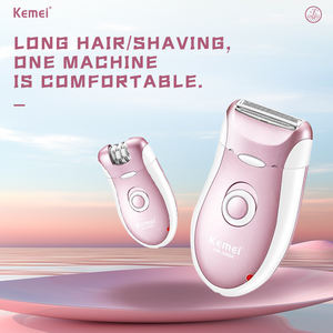 Depiladora Kemei KM-2068A 2 en 1 para Mujer, Removedor de Vello de Cuerpo Completo Recargable de 2 Velocidades, Afeitadora Flotante para Piernas en Color Rosa con Cabezales de Corte Reemplazables - Product Image 4