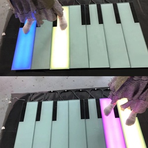 พื้นเปียโน LED เชิงพาณิชย์ ระดับการป้องกันน้ำ IP67 แบบพกพา เปลี่ยนสีได้ RGB รูปทรงโค้ง สำหรับฉายภาพกลางแจ้ง ขนาดใหญ่ พร้อมเสียงเพลง สำหรับเต้นรำ - Product Image 4