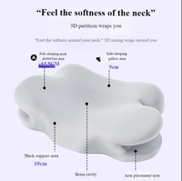 Oreiller cervical ergonomique en mousse à mémoire de forme rafraîchissante, ajustable, pour dormeurs sur le côté et sur le dos, avec housse amovible et respirante