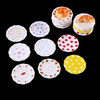 Nouvel accessoire miniature en résine plastique pour maison de poupée, motif dessin animé mignon, fait main, technique d'émail goutte à goutte, motif cœur à pois