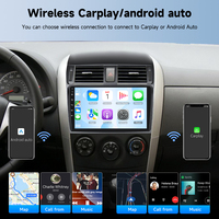 Podofo pour Toyota Corolla avec sortie d'air 2009-2013, autoradio Android 9 pouces 2 Din 4+64G, Carplay/Android Auto sans fil, OEM ODM