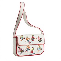 Nouveau sac à main rectangulaire vintage fait main, motif feuilles tropicales, brodé tendance, perles de verre, artisanat en coton