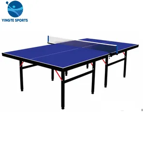 Meja Tenis Meja Lipat Tunggal Meja Ping Pong Hitam Biru untuk Diskon Besar