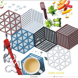 แผ่นฉนวนกันความร้อนซิลิโคน TPE กันความร้อนกันลื่นแผ่นรองชามตกแต่งโต๊ะ - Product Image 2