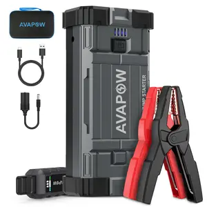 Avapow penguat baterai darurat mobil, T8Plus/A28 3000A 16000mAh 12V multi-fungsi portabel Bank daya Jumper