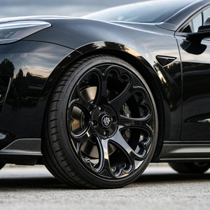 Jantes en alliage en forme de cœur <span class=keywords><strong>noir</strong></span> brillant de haute qualité FLowtone Factory 15x8 ET0 4x100 CB73.1, jantes de voiture élégantes pour Honda Toyota Mazda - Product Image 5
