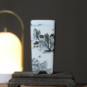 Square Cylindrical Purple Clay Flower Pots <b>Handmade</b> Painted Bonsai Planters Small Decorative <b>Pottery</b> For Indoor Outdoor Use - Product Image 2