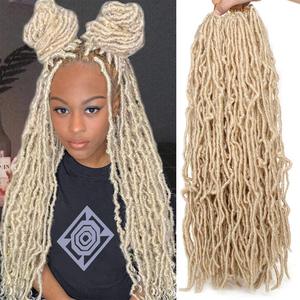 Extensions de tresses synthétiques au crochet de 24 pouces, brun foncé, bouclées, fausses locks, petites <span class=keywords><strong>dreadlocks</strong></span>, pour femmes, vente en gros, Afro Goddess Locs - Product Image 2