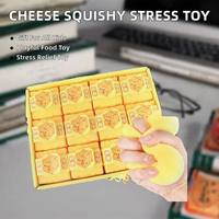 Jouet anti-stress créatif Beejay Square Cheese Pinch Fun Simulation Food Play, boule de tofu en caoutchouc, cadeau pour enfants