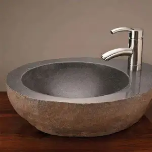 Hiện đại Ý phong cách Đen Đá Cẩm Thạch Vòng nhà vệ sinh Countertop bồn rửa phòng tắm rửa lưu vực