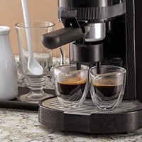 Pichet à expresso tendance en verre borosilicate à double paroi de 80 ml avec bec verseur pour barista, idéal pour le latte art et le service de café